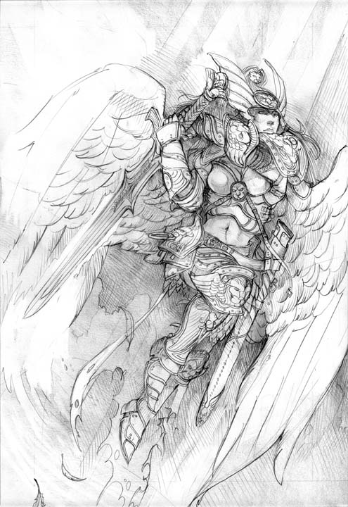 pencil sketch angel